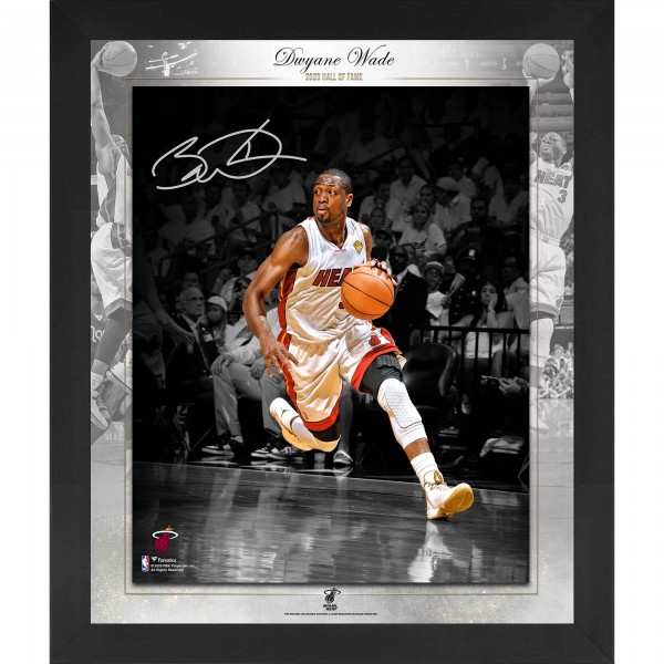 Dwyane Wade Miami Heat Autographed Fanatics Authentic Framed 20 x 24 2023 NBA Hall of Fame Floating Photo Collage