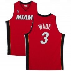 Игровая джерси Dwyane Wade Miami Heat Autographed Fanatics Authentic Red Mitchell & Ness 2005-2006 Swingman