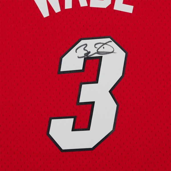 Игровая джерси Dwyane Wade Miami Heat Autographed Fanatics Authentic Red Mitchell & Ness 2005-2006 Swingman