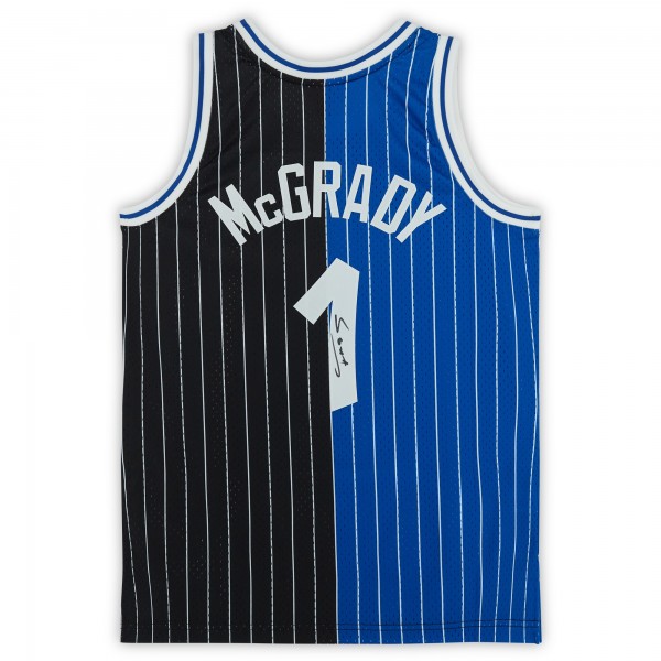 Tracy McGrady Orlando Magic Fanatics Authentic Autographed Black and Blue Split Mitchell & Ness 2003-04 Swingman Jersey