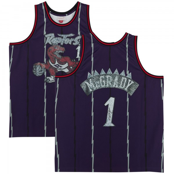 Tracy McGrady Toronto Raptors Fanatics Authentic Autographed Purple Mitchell & Ness 75th Anniversary Swingman Jersey