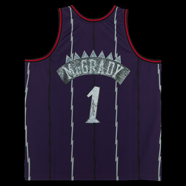 Tracy McGrady Toronto Raptors Fanatics Authentic Autographed Purple Mitchell & Ness 75th Anniversary Swingman Jersey