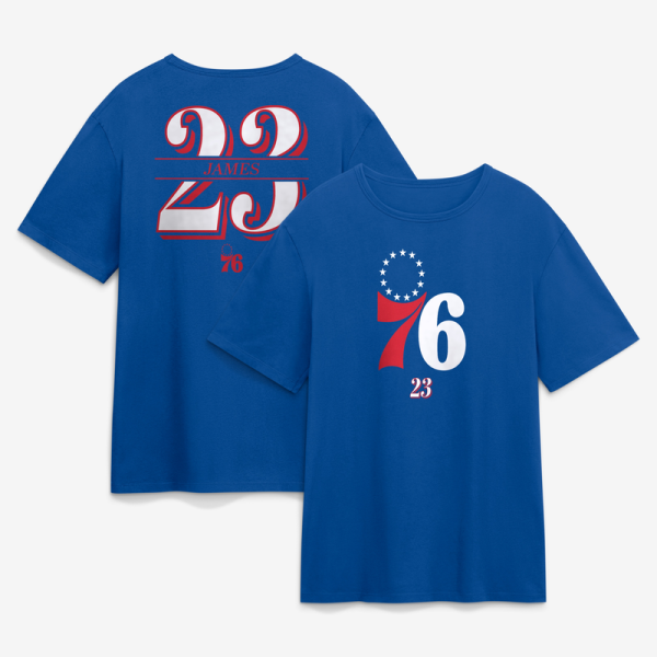 Футболка Philadelphia 76ers LeBron James Fanatics Royal In The Paint Name & Number