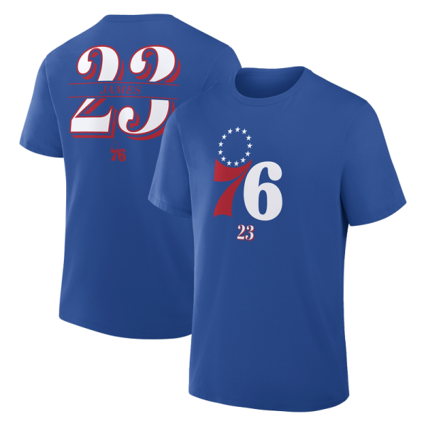 Футболка Philadelphia 76ers LeBron James Fanatics Royal In The Paint Name & Number