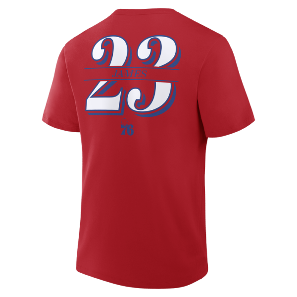 Футболка Philadelphia 76ers LeBron James Fanatics Red In The Paint Name & Number
