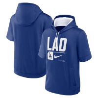 Los Angeles Dodgers Nike Royal Tri Code Lockup Short Sleeve Pullover Hoodie