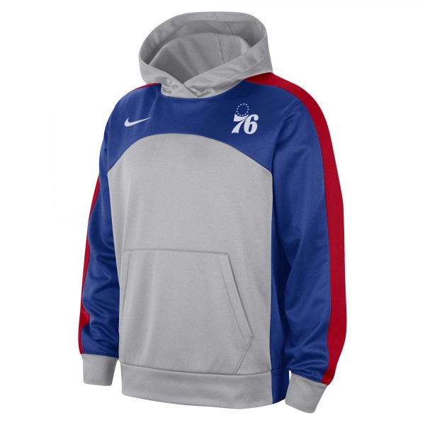 Philadelphia 76ers Nike Gray/Royal Authentic Starting Five Force Performance Pullover Hoodie