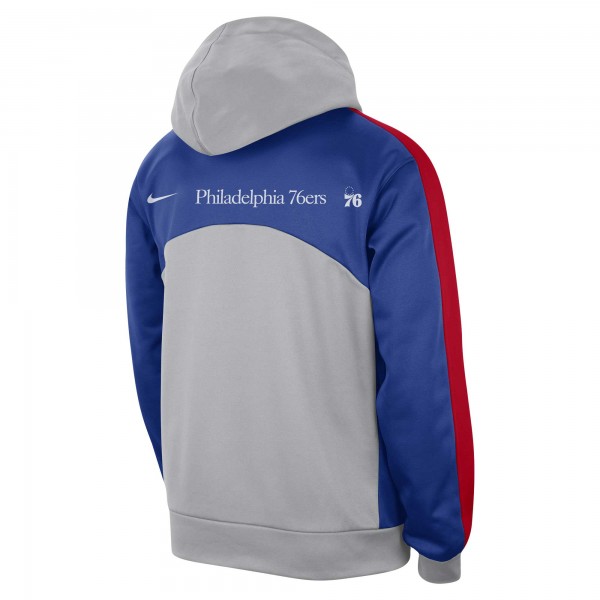 Philadelphia 76ers Nike Gray/Royal Authentic Starting Five Force Performance Pullover Hoodie