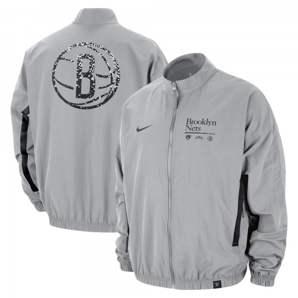 Кофта на молнии Brooklyn Nets Nike Courtside Vintage Warmup - Silver
