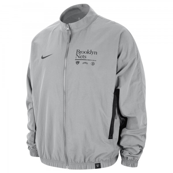 Кофта на молнии Brooklyn Nets Nike Courtside Vintage Warmup - Silver