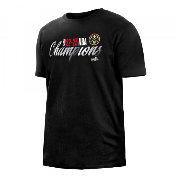 Чемпионская футболка Denver Nuggets New Era 2023 NBA Finals Champions Liquid Silver - Black
