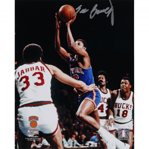 Dick Barnett New York Knicks Autographed Fanatics Authentic 8 x 10 Shooting vs. Bucks Photograph