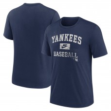 New York Yankees Nike Navy Cooperstown Collection Arch Tri-Blend T-Shirt