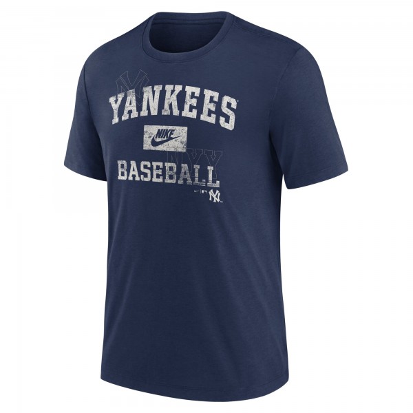 New York Yankees Nike Navy Cooperstown Collection Arch Tri-Blend T-Shirt