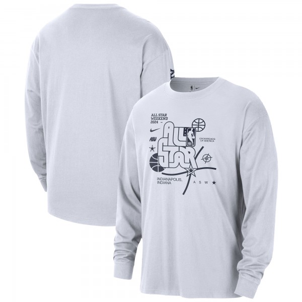 Футболка с длинным рукавом Nike Unisex 2024 NBA All-Star Game Max90 Heavyweight - White