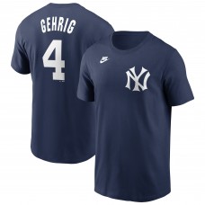 New York Yankees Lou Gehrig Nike Navy Cooperstown Collection Fuse Name & Number T-Shirt