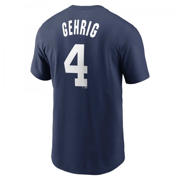 New York Yankees Lou Gehrig Nike Navy Cooperstown Collection Fuse Name & Number T-Shirt