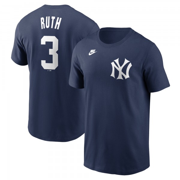 New York Yankees Babe Ruth Nike Navy Fuse Name & Number T-Shirt