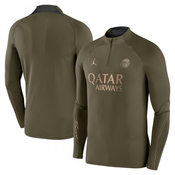 Футболка с длинным рукавом Paris Saint-Germain Jordan Brand 2023/24 Fourth Strike Drill Performance - Olive