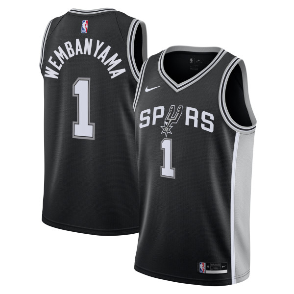 Подростковая San Antonio Spurs Victor Wembanyama Nike Black Swingman Jersey - Icon Edition