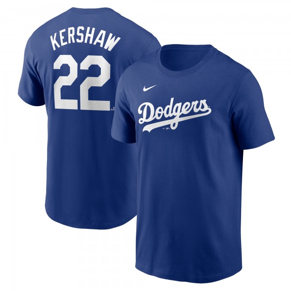 Los Angeles Dodgers Clayton Kershaw Nike Royal Fuse Name & Number T-Shirt
