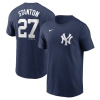 Футболка New York Yankees Giancarlo Stanton Nike Navy Fuse Name & Number