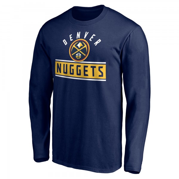 Denver Nuggets Navy Team Arch Knockout Long Sleeve T-Shirt