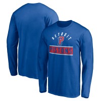 Detroit Pistons Blue Team Arch Knockout Long Sleeve T-Shirt