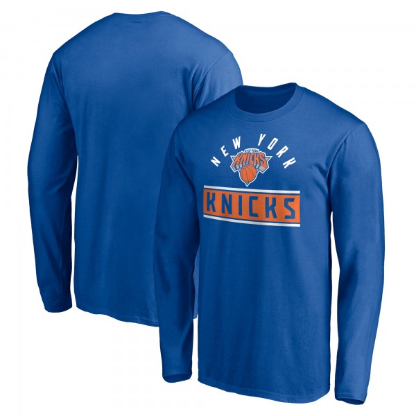 New York Knicks Blue Team Arch Knockout Long Sleeve T-Shirt