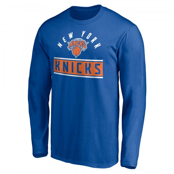 New York Knicks Blue Team Arch Knockout Long Sleeve T-Shirt