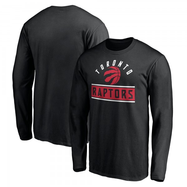 Toronto Raptors Black Team Arch Knockout Long Sleeve T-Shirt