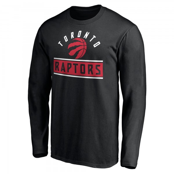 Toronto Raptors Black Team Arch Knockout Long Sleeve T-Shirt