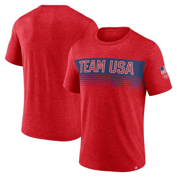 Футболка Team USA Fanatics Bold Stripes - Heather Red