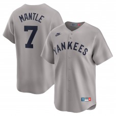 New York Yankees Mickey Mantle Nike Gray Throwback Cooperstown Collection Limited Jersey