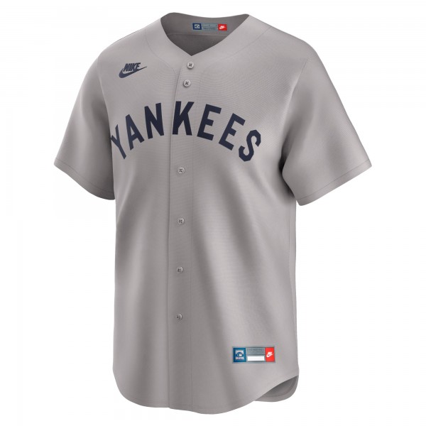 New York Yankees Mickey Mantle Nike Gray Throwback Cooperstown Collection Limited Jersey