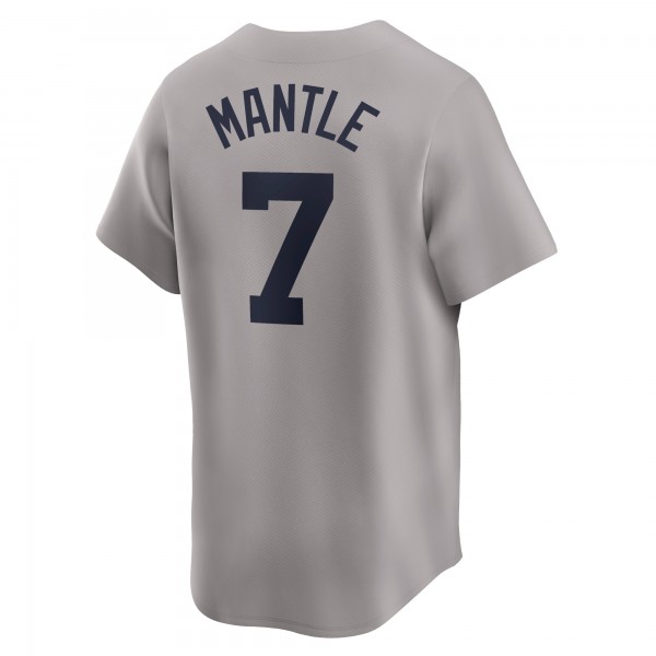 New York Yankees Mickey Mantle Nike Gray Throwback Cooperstown Collection Limited Jersey