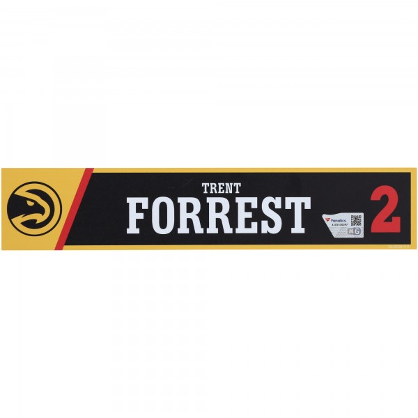 Trent Forrest Atlanta Hawks Fanatics Authentic Player-Issued #2 Black Nameplate from the 2022-23 NBA Season