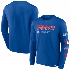 Philadelphia 76ers Fanatics Royal Baseline Long Sleeve T-Shirt