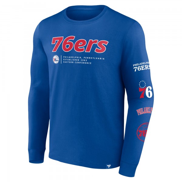 Philadelphia 76ers Fanatics Royal Baseline Long Sleeve T-Shirt