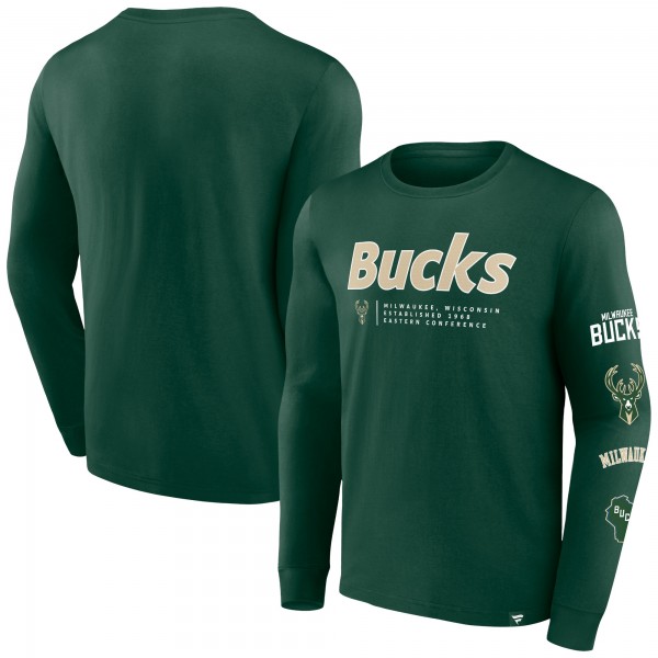 Футболка с длинным рукавом Milwaukee Bucks Baseline - Hunter Green