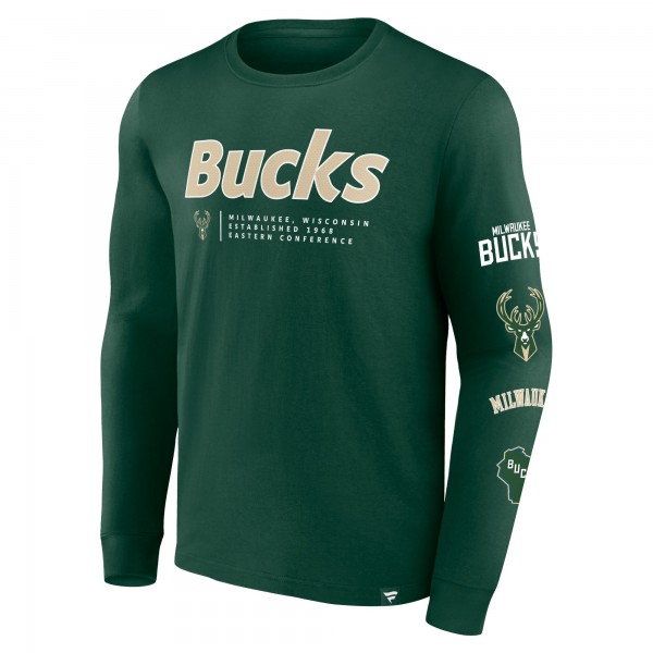 Футболка с длинным рукавом Milwaukee Bucks Baseline - Hunter Green