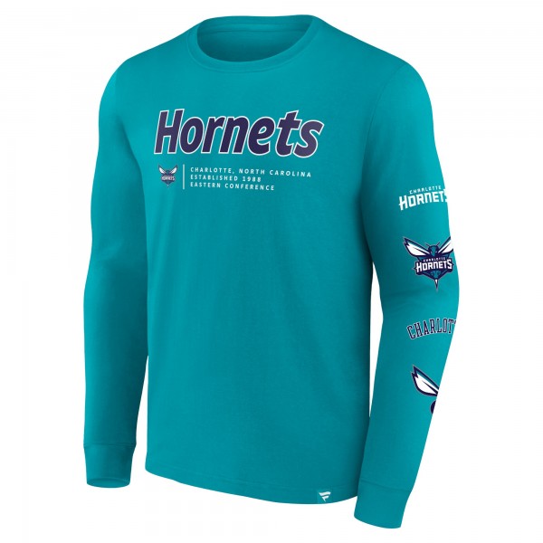 Футболка с длинным рукавом Charlotte Hornets Baseline - Teal