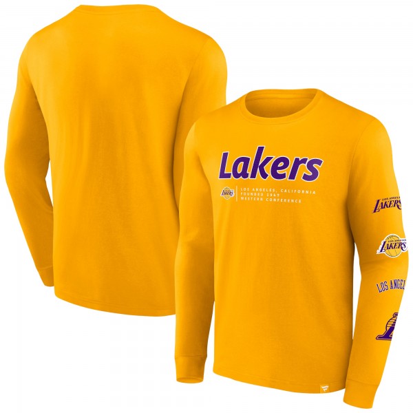 Футболка с длинным рукавом Los Angeles Lakers Baseline - Gold