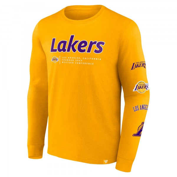 Футболка с длинным рукавом Los Angeles Lakers Baseline - Gold