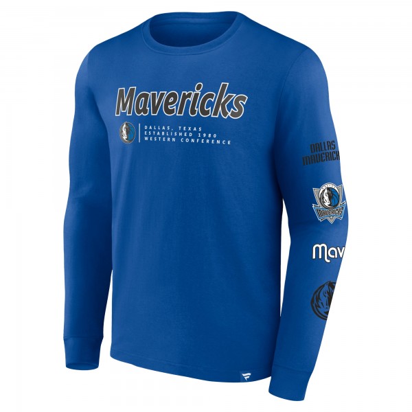 Футболка с длинным рукавом Dallas Mavericks Fanatics Baseline - Blue