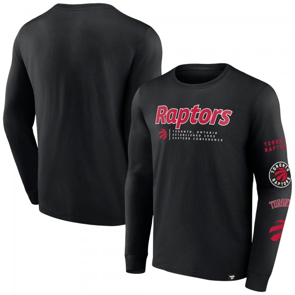 Toronto Raptors Fanatics Black Baseline Long Sleeve T-Shirt