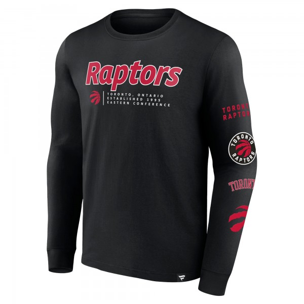 Toronto Raptors Fanatics Black Baseline Long Sleeve T-Shirt