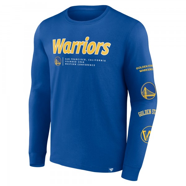 Футболка с длинным рукавом Golden State Warriors Baseline - Royal