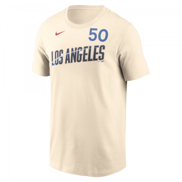 Los Angeles Dodgers Mookie Betts Nike Cream 2024 City Connect Fuse Name & Number T-Shirt