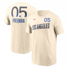 Los Angeles Dodgers Freddie Freeman Nike Cream 2024 City Connect Fuse Name & Number T-Shirt